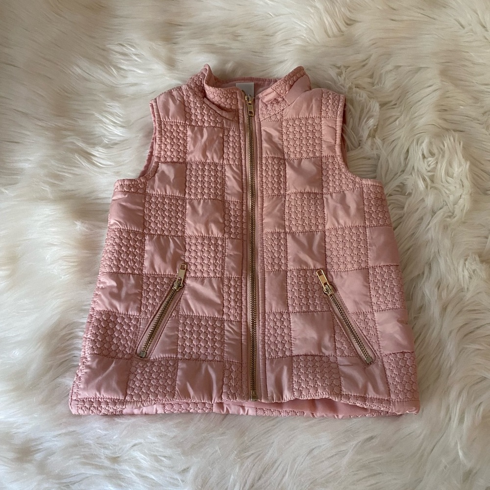 TAHARI Girls Pink Puffer Vest Sz 6